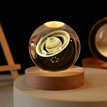 USB LED Night Light Crystal Ball Night Lights Glowing 3D Crystal ball Lamp Unique Galaxy Crystal Ball lamp