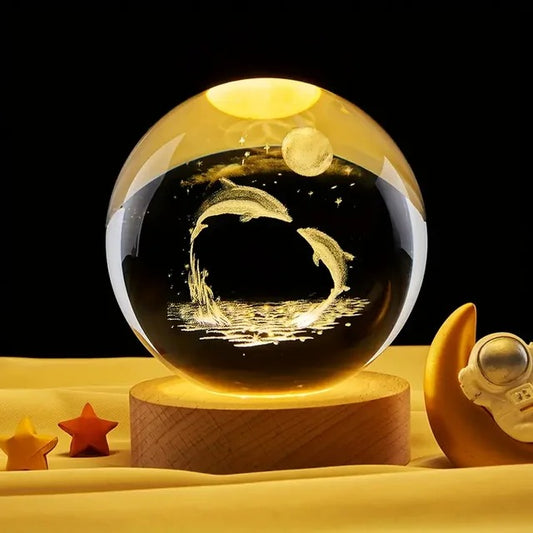 3D Crystal Ball Night Light for Kidswith Colorful LED Light